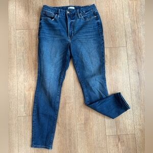 Good American High Rise Skinny Jeans 30 27” Inseam Medium Wash Stretch